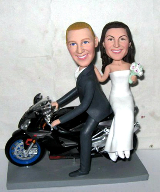 Custom wedding cake toppers with Motorcycle - Click Image to Close