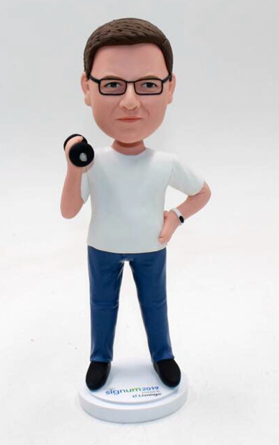 custom bobblehead doll-Barbell in hand - Click Image to Close