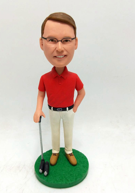 Custom bobble heads with golf club - Click Image to Close