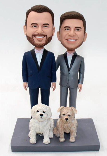 Two Grooms Wedding Bobbleheads - Click Image to Close