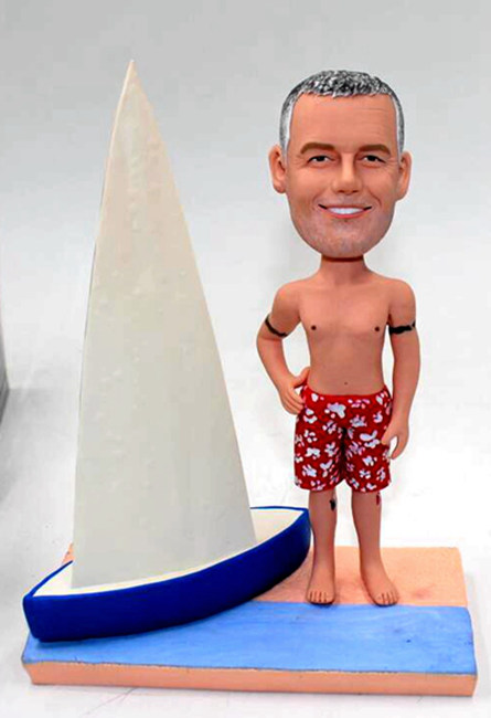Personalized Sailing Boat Bobblehead - Click Image to Close