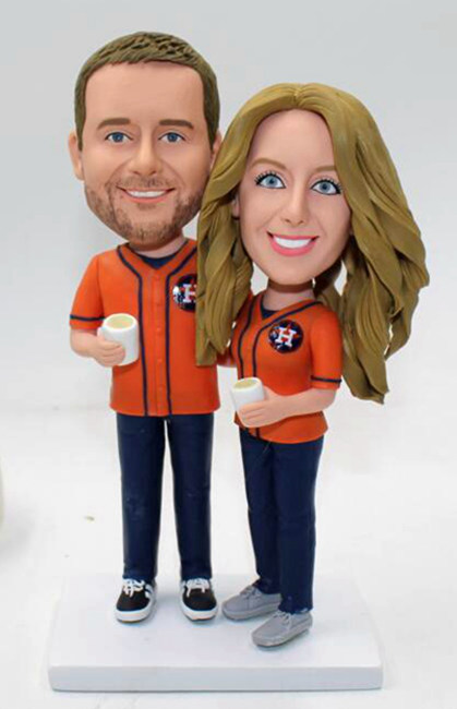 Baseball team Fans Bobbleheads Cake Topper - Click Image to Close