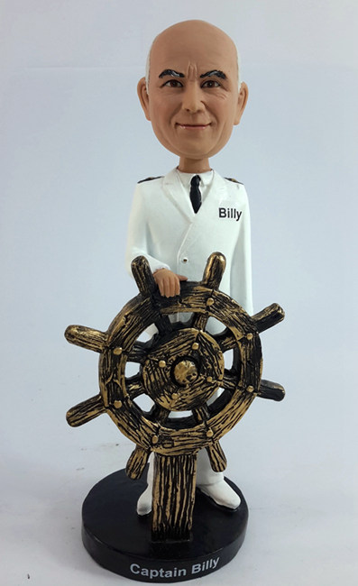 Custom Captain bobblehead Navy - Click Image to Close
