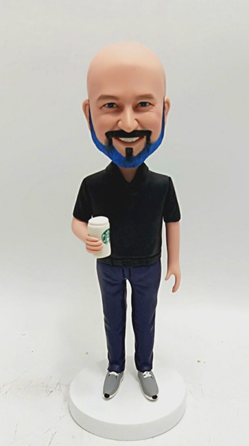 custom bubblehead-Starbucks cup in hand - Click Image to Close