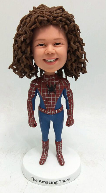 Custom Spider superhero bobblehead - Click Image to Close