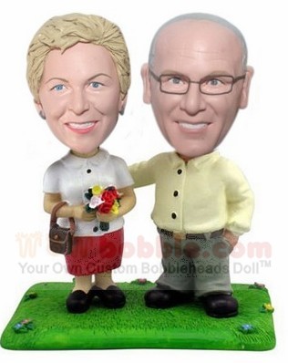 Two grooms custom wedding bobbleheads - Click Image to Close