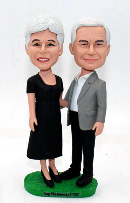 50th Anniversary Bobbleheads For Couple - Click Image to Close