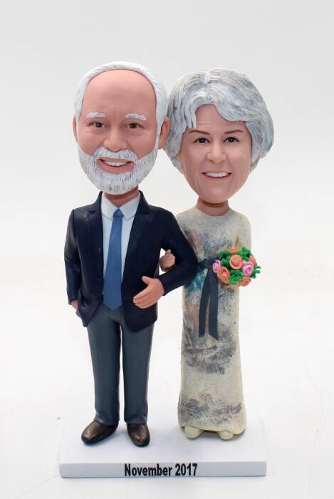 Wedding bobbleheads Cake topper - Click Image to Close