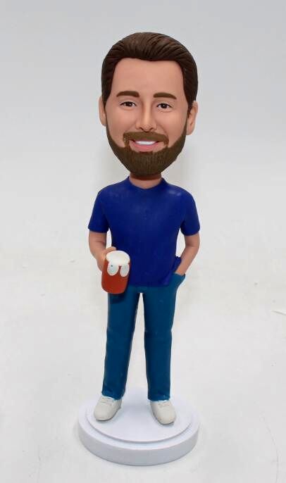 Custom bobblehead with beer - Click Image to Close