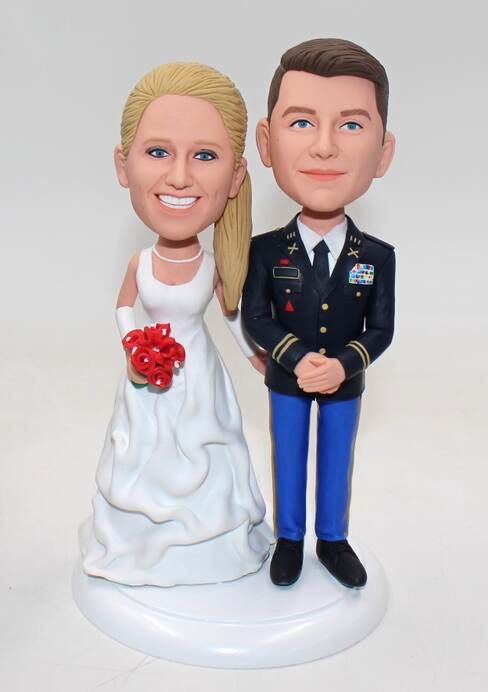 Military Bobblehead Wedding Cake Toppers - Click Image to Close