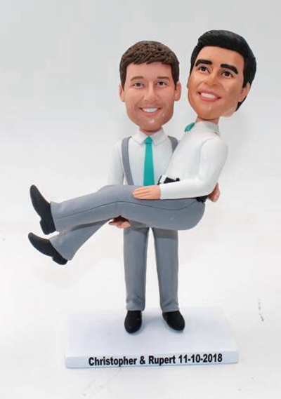 Same Sex Fully custom bobbleheads cake toppers - Click Image to Close