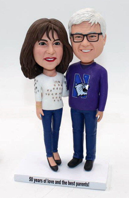custom bobblehead anniversary gift for parents - Click Image to Close