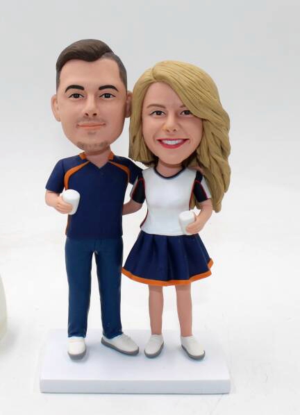 Sports themed wedding bobbleheads - Click Image to Close