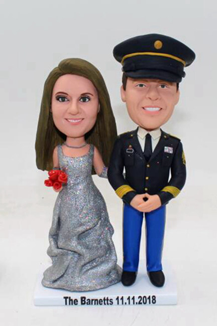 Custom wedding bobbleheads- Military Marriage - Click Image to Close