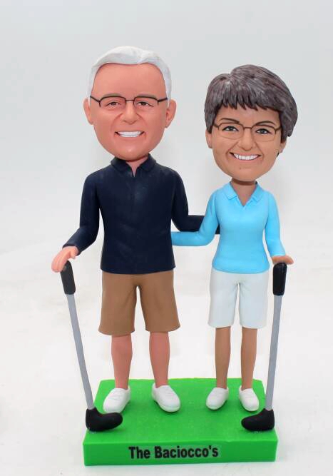 Golf couple bobbleheads - Click Image to Close