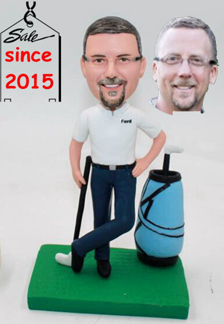Custom Bobbleheads- Playing Golf - Click Image to Close