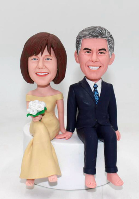 Personalized custom wedding cake toppers Bobblehead - Click Image to Close