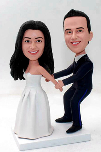 Policeman Groom Wedding Bobbleheads - Click Image to Close
