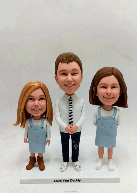 custom bobbleheads-Sisters and Brother for Three - Click Image to Close