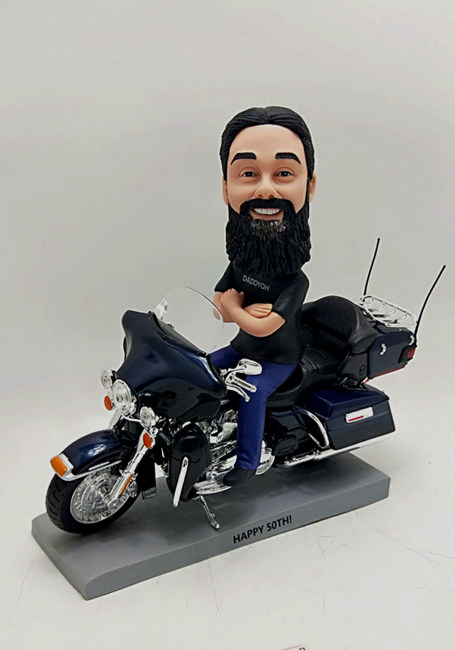 Driving Motorcycle personalized bobblehead - Click Image to Close