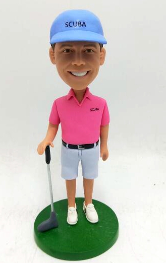 Custom playing golf bobbleheads - Click Image to Close