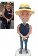 Bobblehead for grandpa Custom bubble Head with Cane