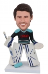 Custom Hockey Goalie Bobblehead with Goalie Gear Personalized Ice Hockey Figurine