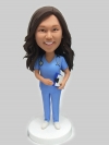 Custom playing soccer bobblehead little girl