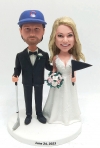 Custom golfer theme bobblehead cake topper