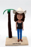 Custom bobblehead doll woman on beach