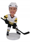 Custom Hockey Player Bobblehead with Stick, Personalized Ice Hockey Figurine