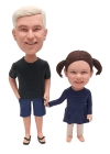 Custom father and daughter bobblehead happy father's Day gift