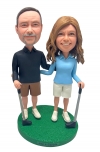 Custom golf couple bobbleheads