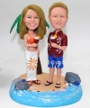 Hawaiian bobble head couple dolls