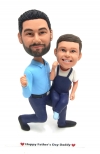 Custom father and son bobblehead gift for Dad