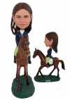 Custom Equestrian Bobblehead with Horse - Personalized Horse Rider Figurine