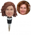 Custom wine bottle stopper head bobblehead