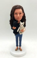 Custom bobblehead-with two cats