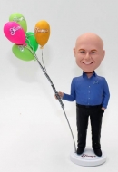 custom bobbleheads-Man with balloons-as a gift