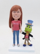 Custom female with a cartoon figure bobblehead