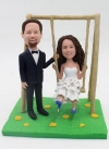 Playing on the swings Wedding Bobbleheads