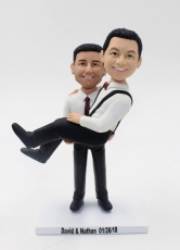 Custom bobbleheads- Same Sex wedding cake topper