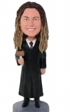 Custom Female Judge bobblehead with Gavel Personalized Lawyer Figurine Gift