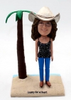 Custom bobblehead doll woman on beach