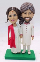 Indian wedding style bobbleheads cake topper
