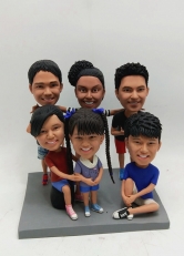 Custom bobbleheads for A Family of 6