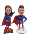 Custom bobblehead superman superwoman