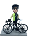 Custom Cyclist Bobblehead with Road Bike, Personalized Handmade Biker Figurine
