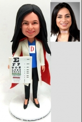 Custom optometrist bobblehead with eyechart