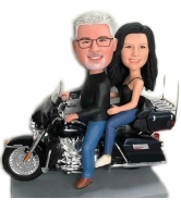 Custom bobblehead couple on Harley Davidson bobblehead